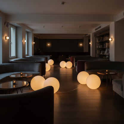 LunaBall Resin Globe Floor Lamp