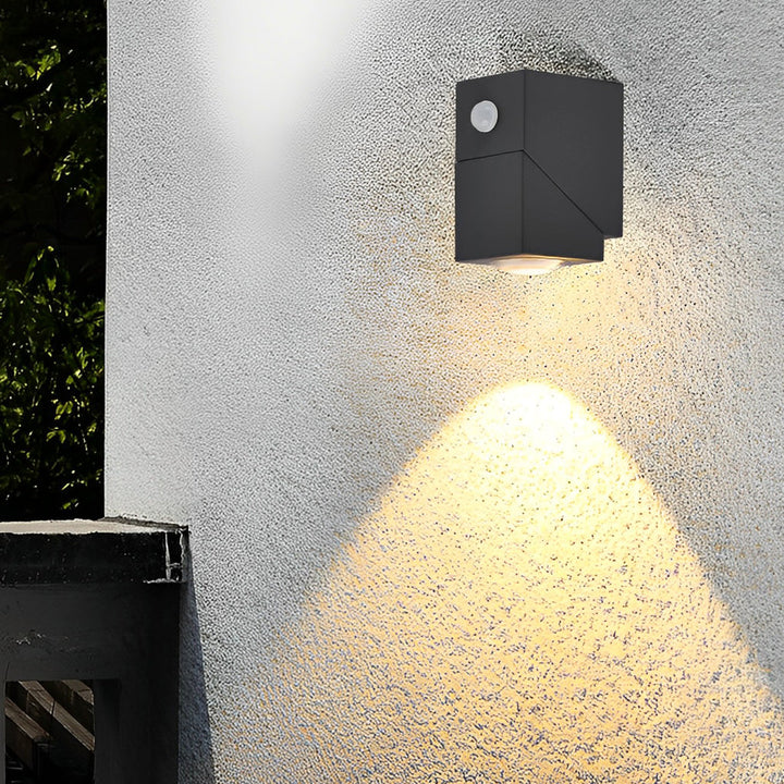 Adjustable Up and Down Light Motion Sensor Waterproof Black Wall Lamp | Kalsten