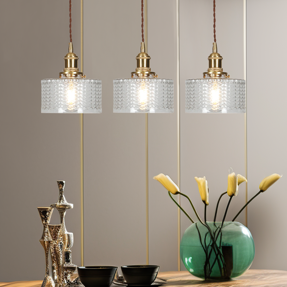 Vintage Stunning Cylinder Glass Pendant Light | Kalsten
