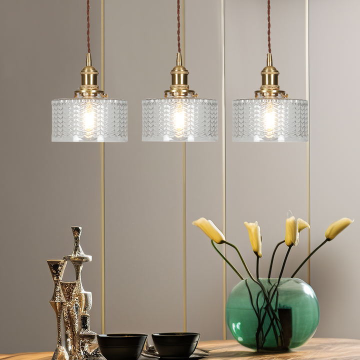 Vintage Stunning Cylinder Glass Pendant Light | Kalsten