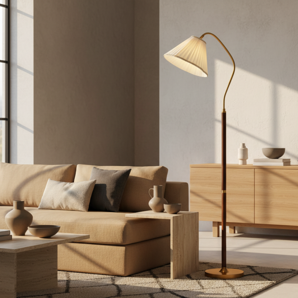 Katsura Vintage Solid Wood Floor Lamp