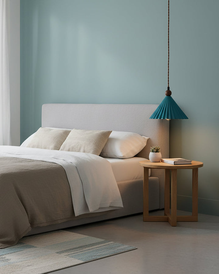 Pendant Light Ceramic Shade 7.8 in Adjustable Blue Dining Kitchen Hanging Ceiling Lamp | Kalsten