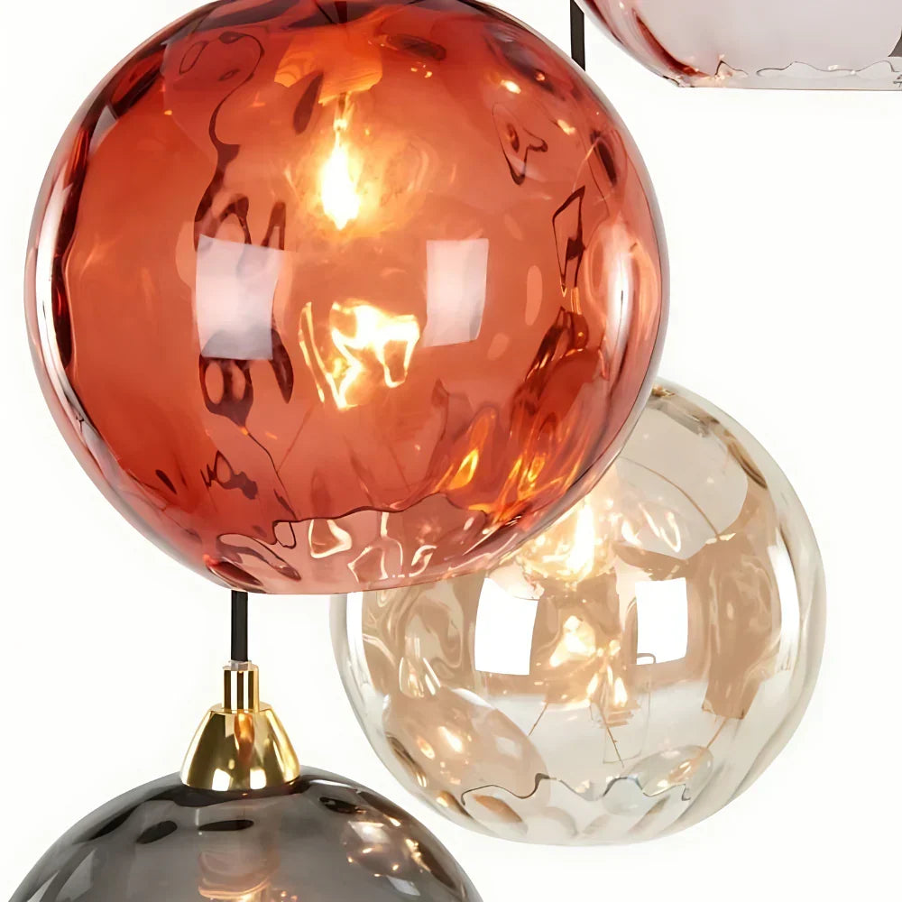 Pendant Light Ripple Glass 7.9 in Sphere Adjustable Dining Room Kitchen Hanging Ceiling Lamp Modern Nordic Minimalist Fixture | Kalsten
