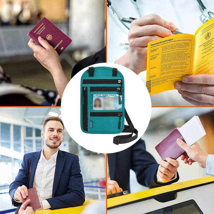 Kalsten | Travel Neck Pouch Neck Wallet with RFID Blocking Passport Holder