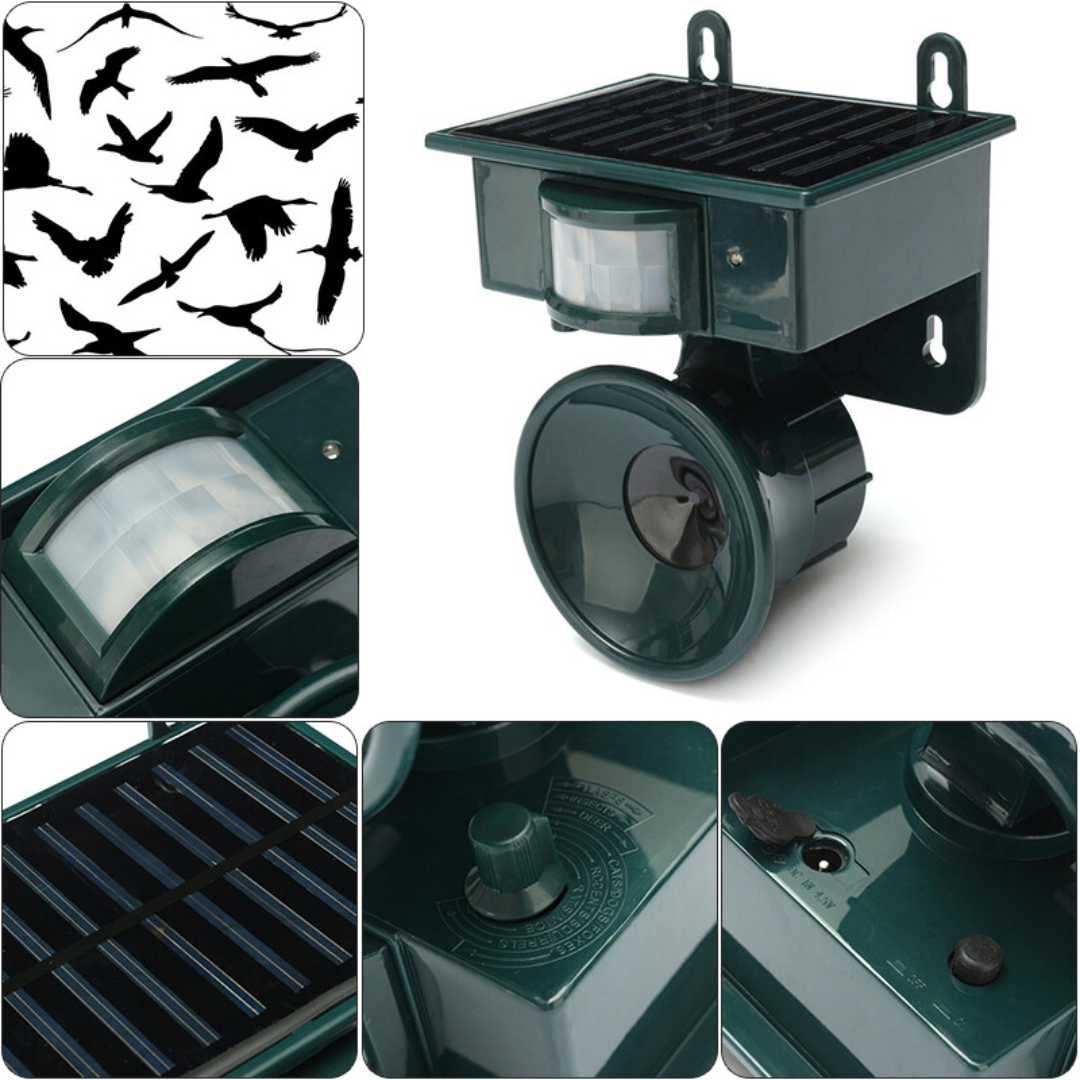 Kalsten | TerraGuard – Weatherproof Solar Bird Repeller with PIR Motion Sensor & Natural Sound Deterrent