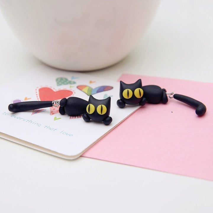 Unique Cat Earrings Yellow Eyes | Kalsten