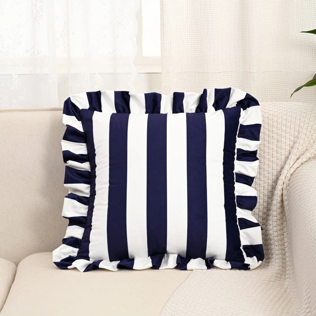 Kalsten | Retro Striped Ruffle Cushion Cover