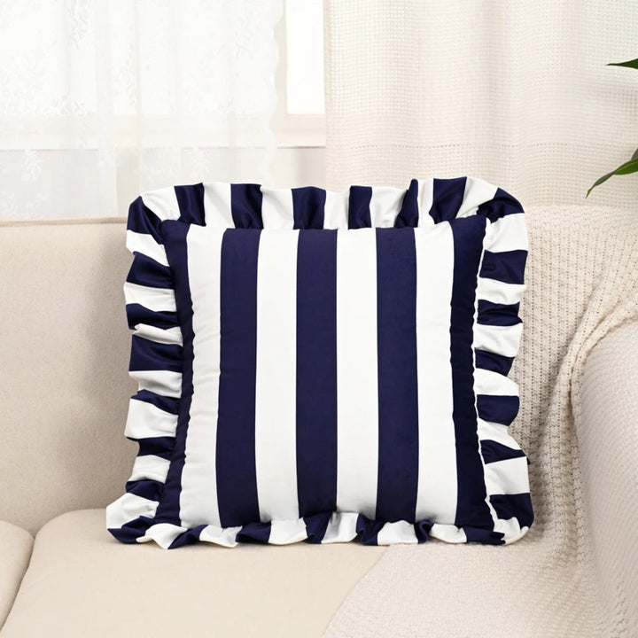 Kalsten | Retro Striped Ruffle Cushion Cover