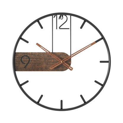 BowLift | Steel-Walnut Wall Clock | Modern Industrial Design with Walnut Wood