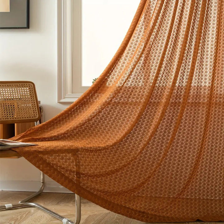 Kalsten | Amber Glow Boho Crochet Window Curtain Panel