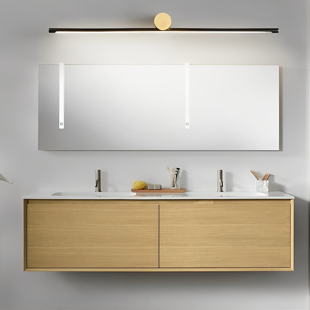 Modern Two-Tone Bathroom Vanity Light with Cylinder Fixture and Linear Bar | Kalsten