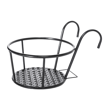 BowLift | Hanging Plant Basket made of Metal – Balcony Planter Pot with Hook for Garden and Terrace