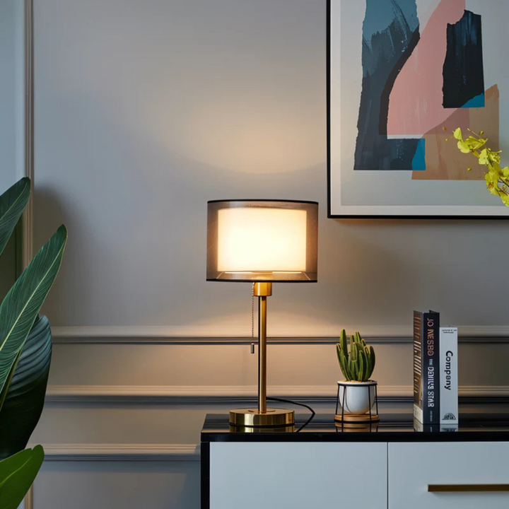 Table Lamp with Double Fabric Shade | Kalsten