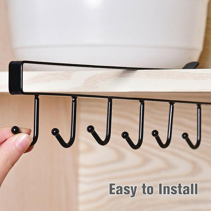 Kalsten | 6 Hooks Under-Cabinet Hanger Rack