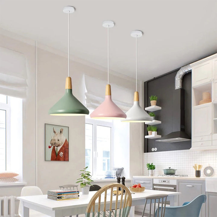 Contemporary Conical Colorful Metal Pendant Lamp | Kalsten