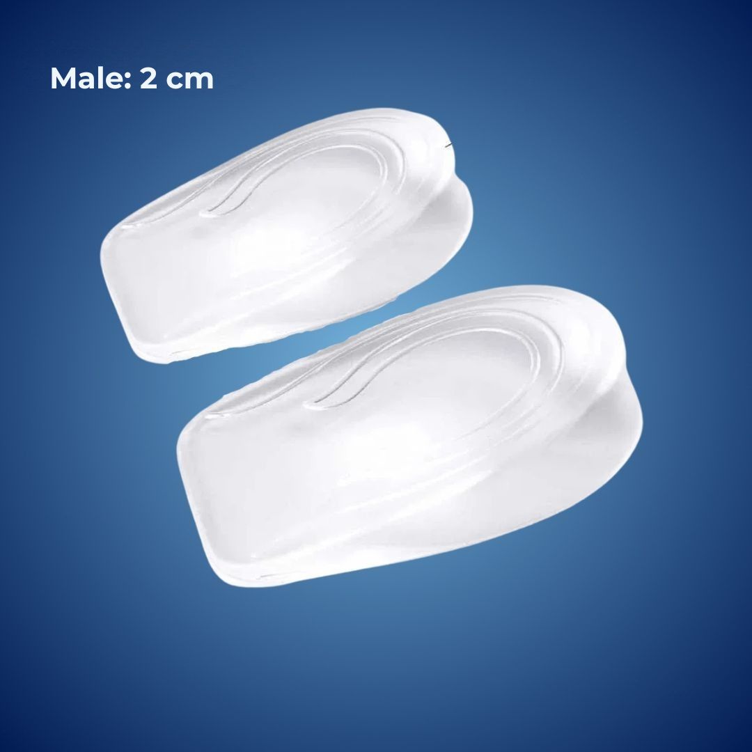 LiftComfort Silicone Gel Heel Lifting Inserts | Height Increase - Pain Relief for Plantar Fasciitis - Shock Absorption - Better Posture Kalsten