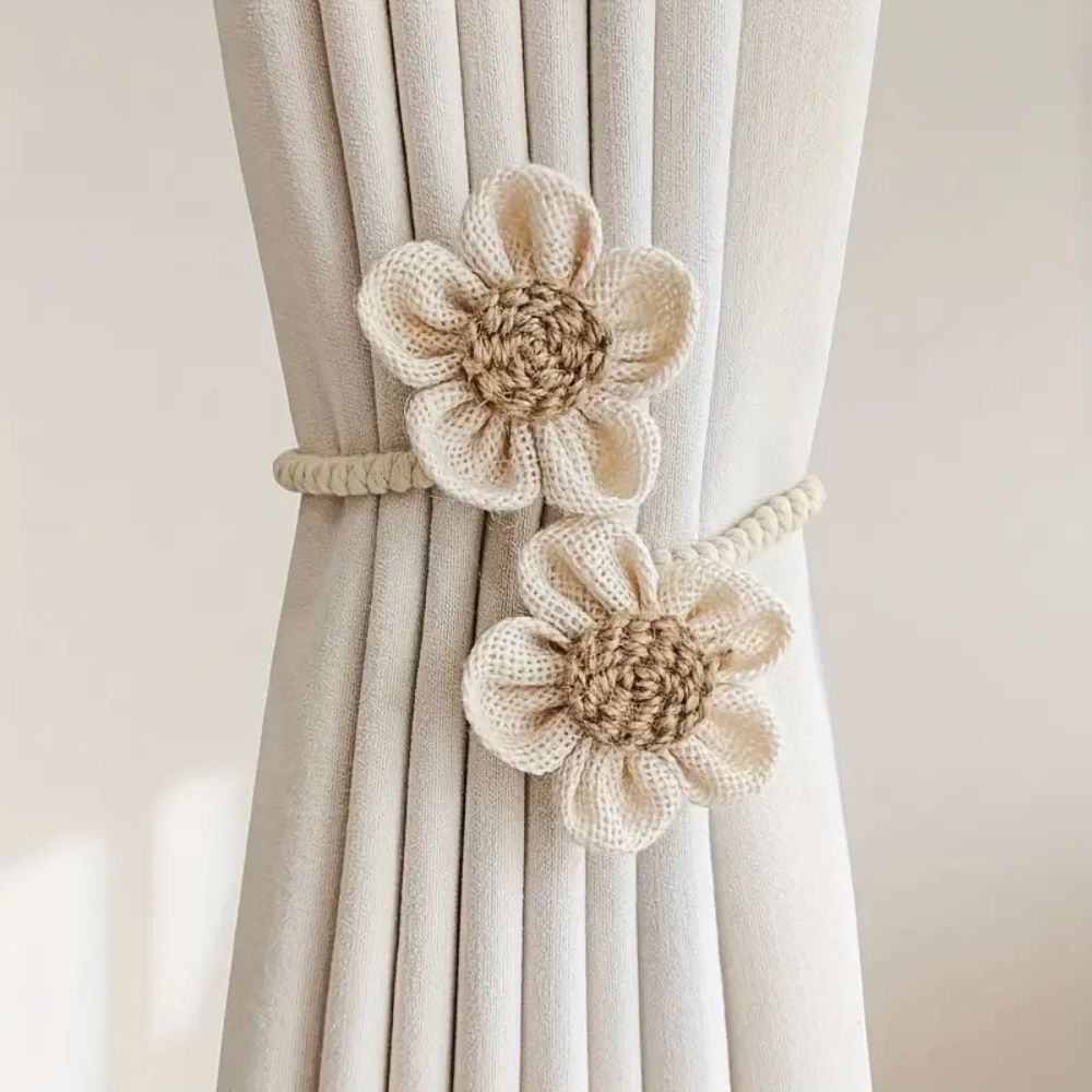 Kalsten | Floral Hemp Curtain Tie Back | 2Pcs Set