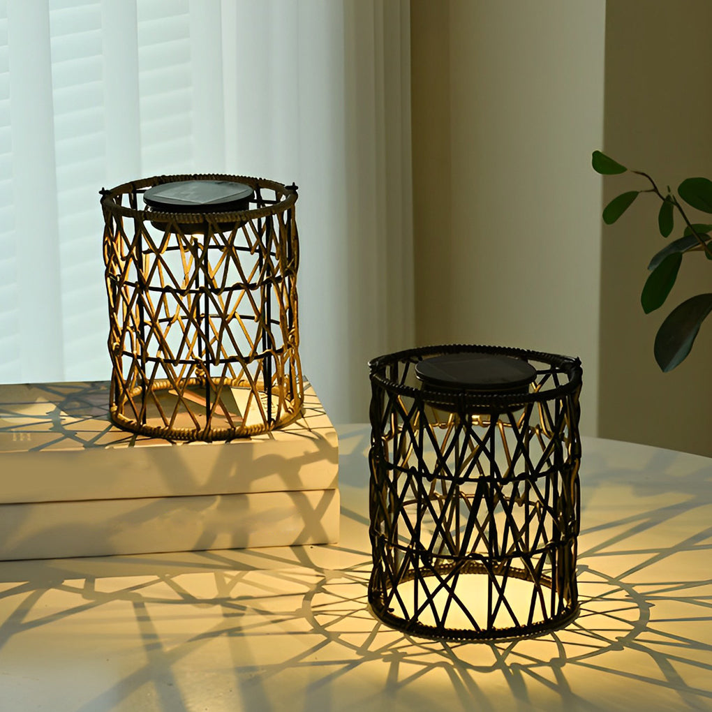 Rattan Lantern Waterproof Creative Modern Solar Garden Lights Lawn Lamp | Kalsten