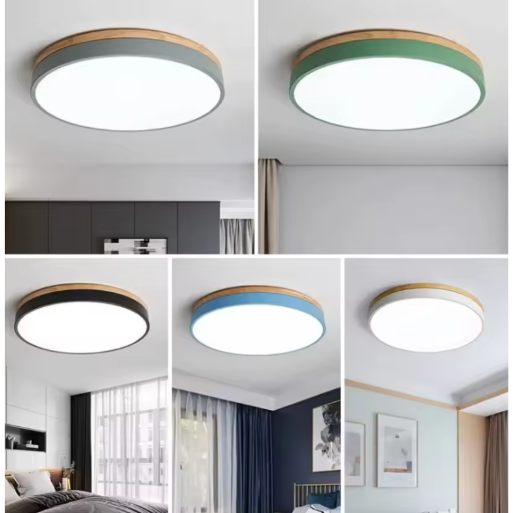 Horizon Ultra-Thin Wood-Accent Flush Mount