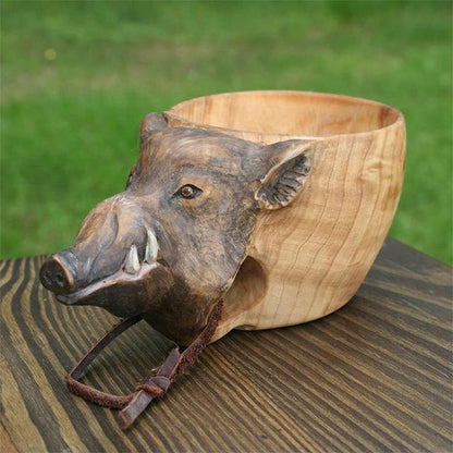 Skanto | Hand-Carved Wooden Head Mug