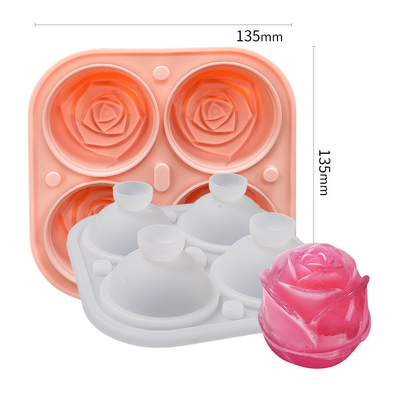 Large pink ice cube tray with 4 compartments | Kalsten