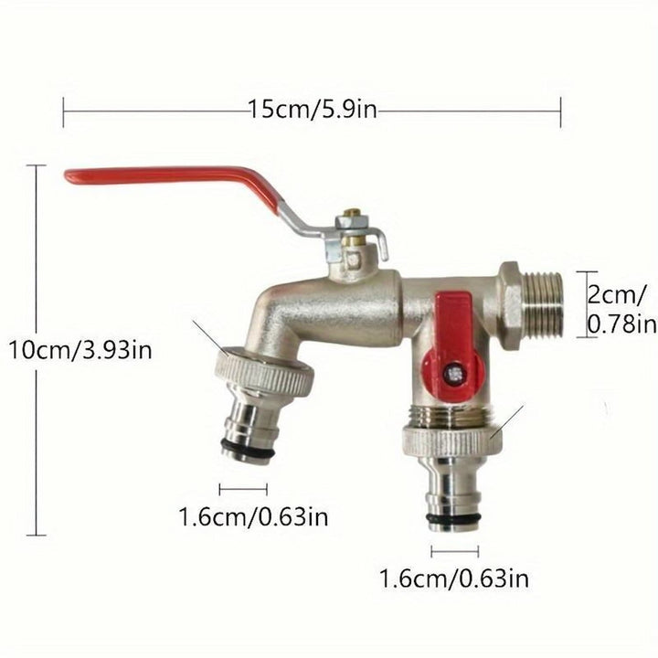 Double water tap stainless steel with 2 outlets | Kalsten