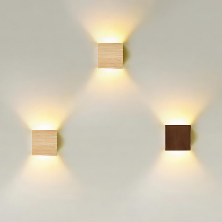 NordiLume | Scandinavian square wooden wall lamp | Kalsten
