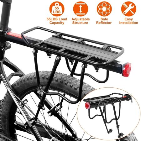 Kalsten | Quick-Release Aluminum Bike Rear Rack with Reflective Plate