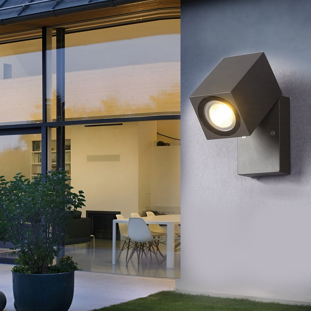 Square Adjustable Waterproof Motion Sensor LED Sconces Indoor Outdoor Wall Lamp Spot Lights | Kalsten