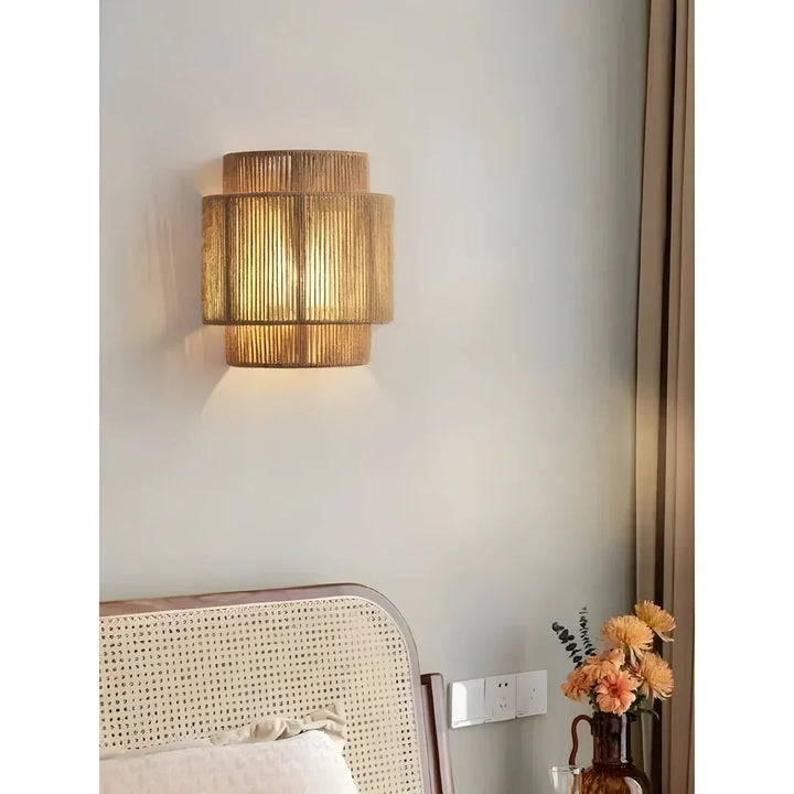 Woven Rattan Wall Lamp – Modern Design