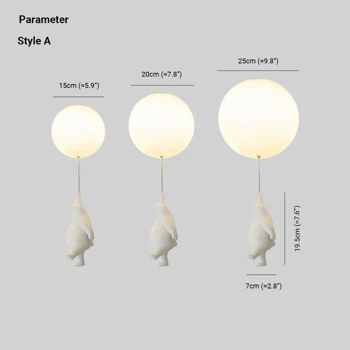 Children's Ceiling Lamp with Bear and Balloon - CloudBear | Kalsten