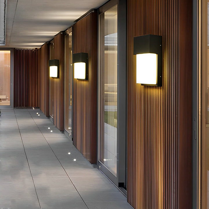 Rectangular Waterproof LED 10W Black Modern Outdoor Wall Light Fixture | Kalsten