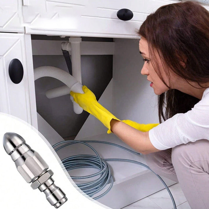 High pressure nozzle made of stainless steel for unclogging wastewater pipes | Kalsten