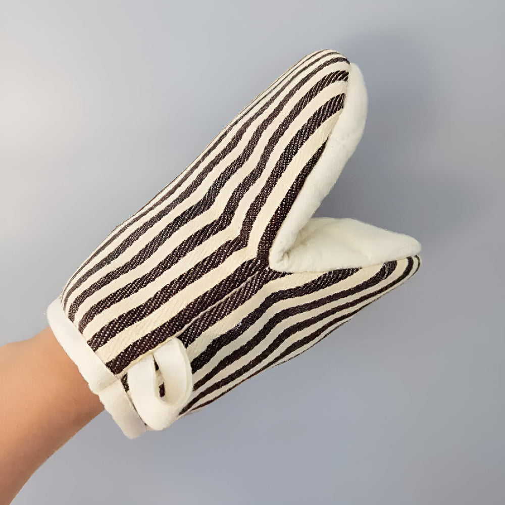 Striped Heat-Resistant Kitchen Oven Gloves