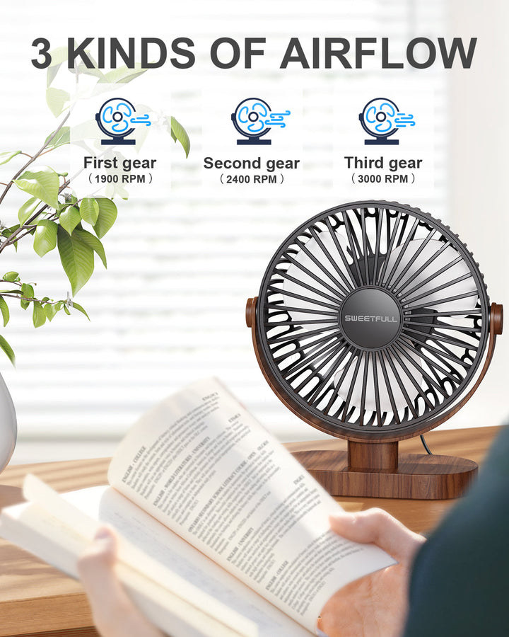 6.5 Inch USB Small Desk Fan for Home Office Car Outdoor Travel | Kalsten