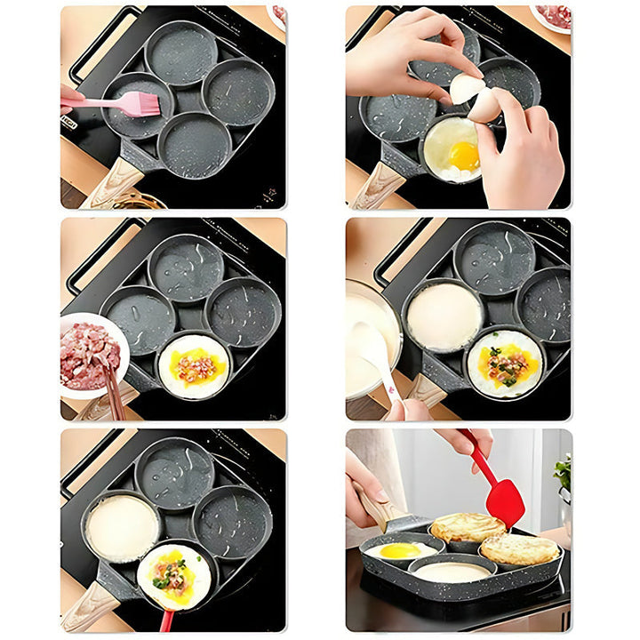 Kalsten | Four-hole egg pan, breakfast omelette household frying pan non-stick pan