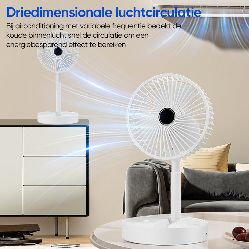 Portable rechargeable telescopic table fan with silent design and height-adjustable | Karnz