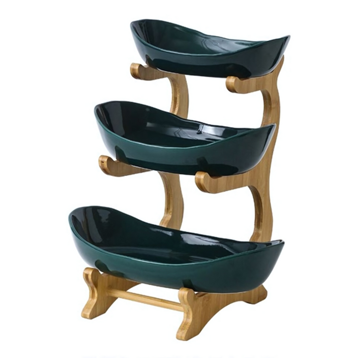 Kalsten | FruitTriad | Three-tier fruit bowl made of plastic