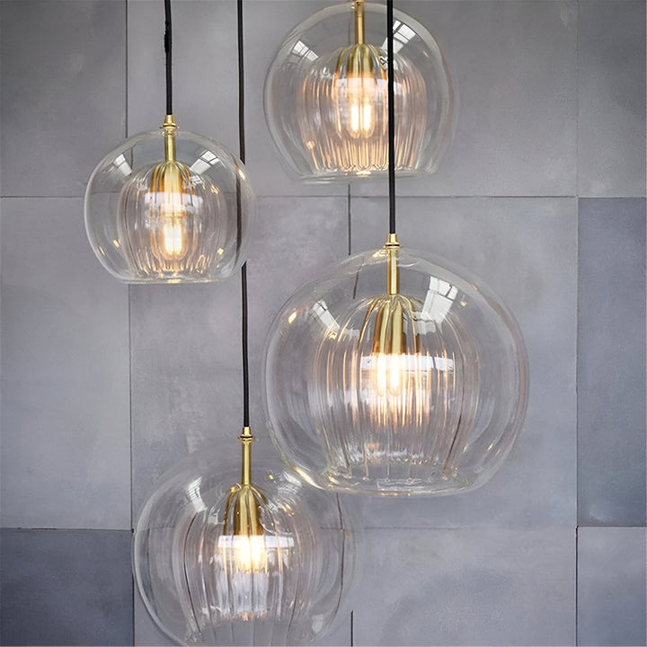 Pendant Light Glass Globe 9.8 in E27 Adjustable Dining Room Kitchen Island Hanging Ceiling Lamp Vintage Modern | Kalsten