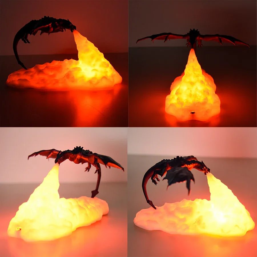 3D Print LED Fire Dragon Night Lamp | Kalsten