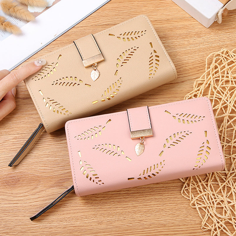 Kalsten | Long wallet for women with leaf pattern