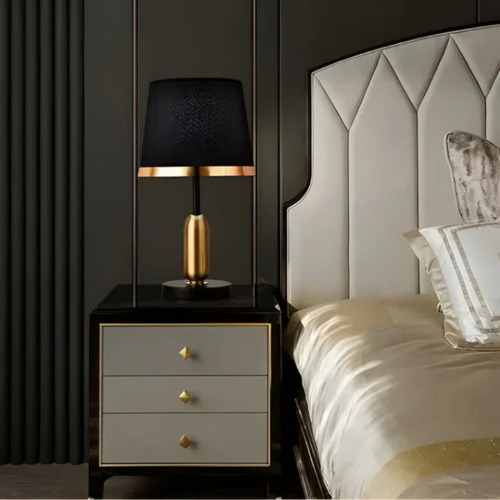 Lumivara Modern Black Fabric Table Lamp – Elegant Home Lighting | Kalsten