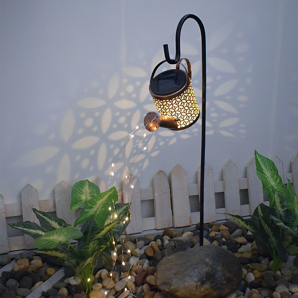 Creative Iron Kettle Shower Waterproof LED Modern Solar Garden Lights | Kalsten