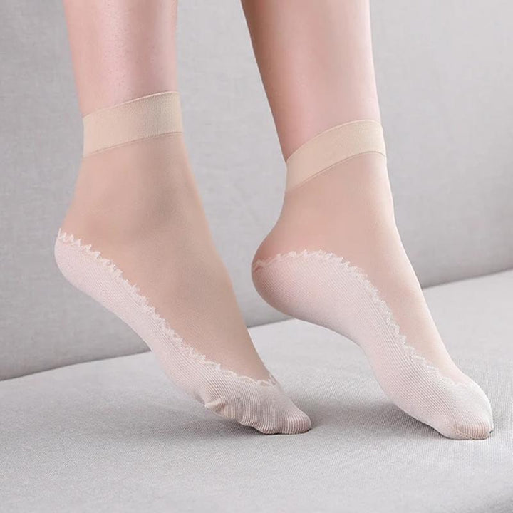 Kalsten | Silky Anti-Slip Cotton Socks, 5 Pairs