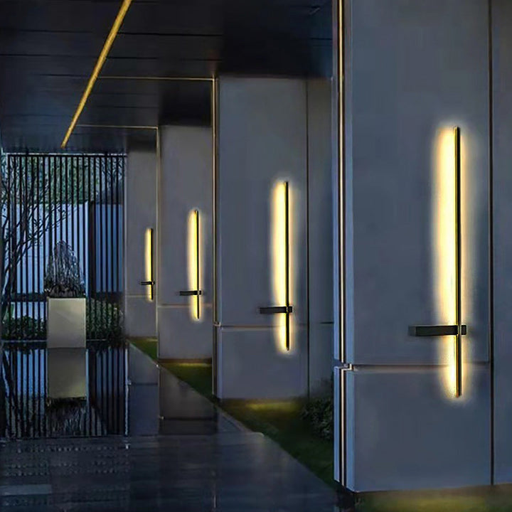 Interlaced Line Strips Waterproof Led Black Modern Outdoor Wall Lights | Kalsten