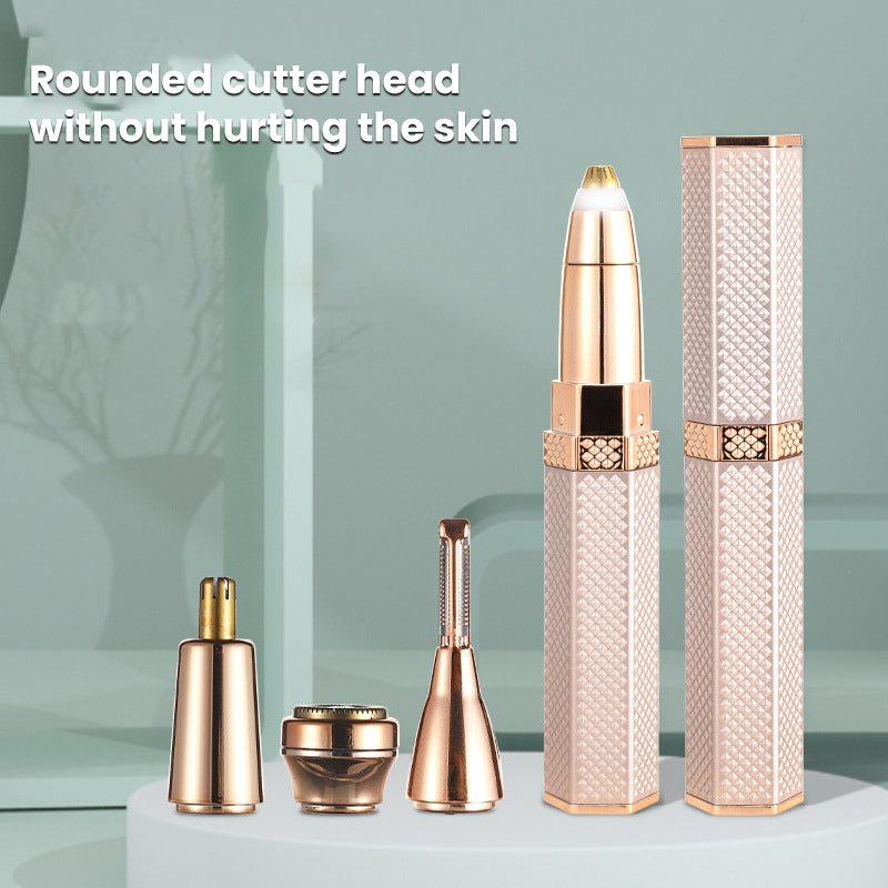 BowLift | 4 In 1 Facial Electric Shaver For Women, Full Body Epilator Rechargeable Eyebrow Nose Bikini Area Hair Clipper