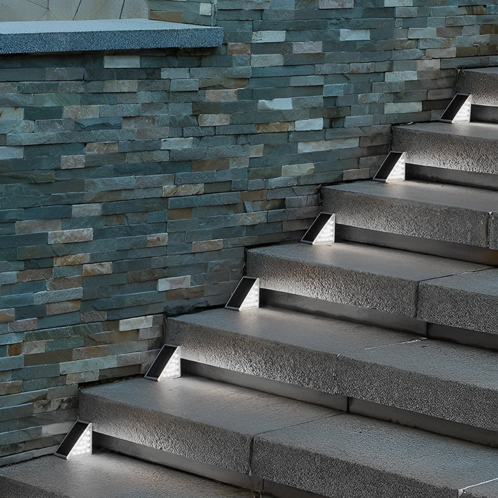 Triangle Automatic Charging Wire-Free Waterproof LED Solar Modern Step-Mounted Lights | Kalsten