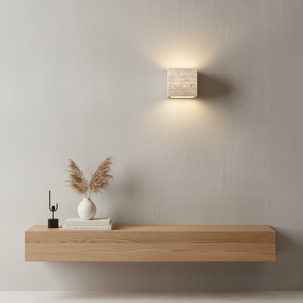 Natural Travertine Indoor/Outdoor Wall Sconce