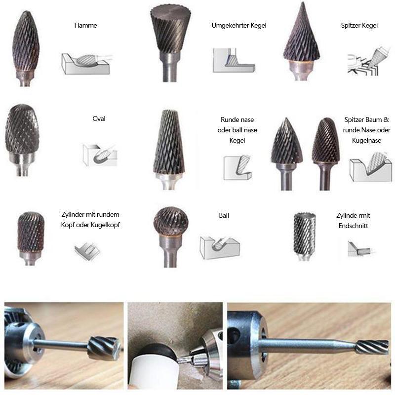 10 in 1 Tungsten Steel Grinding Head (10PCS) | Kalsten