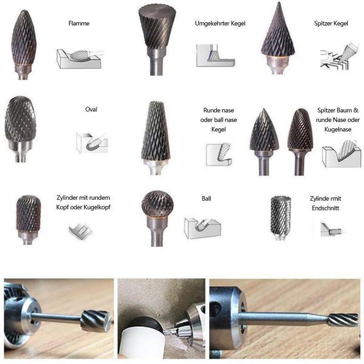 10 in 1 Tungsten Steel Grinding Head (10PCS) | Kalsten